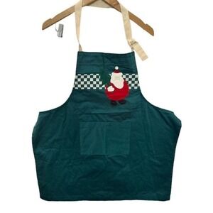 Vintage Santa carrying Christmas tree Embroidered Apron | holiday baking!